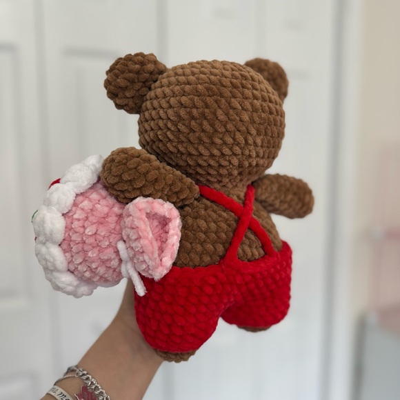 Handmade Crochet Valentine’s Teddy Bear plushie - Picture 3 of 3